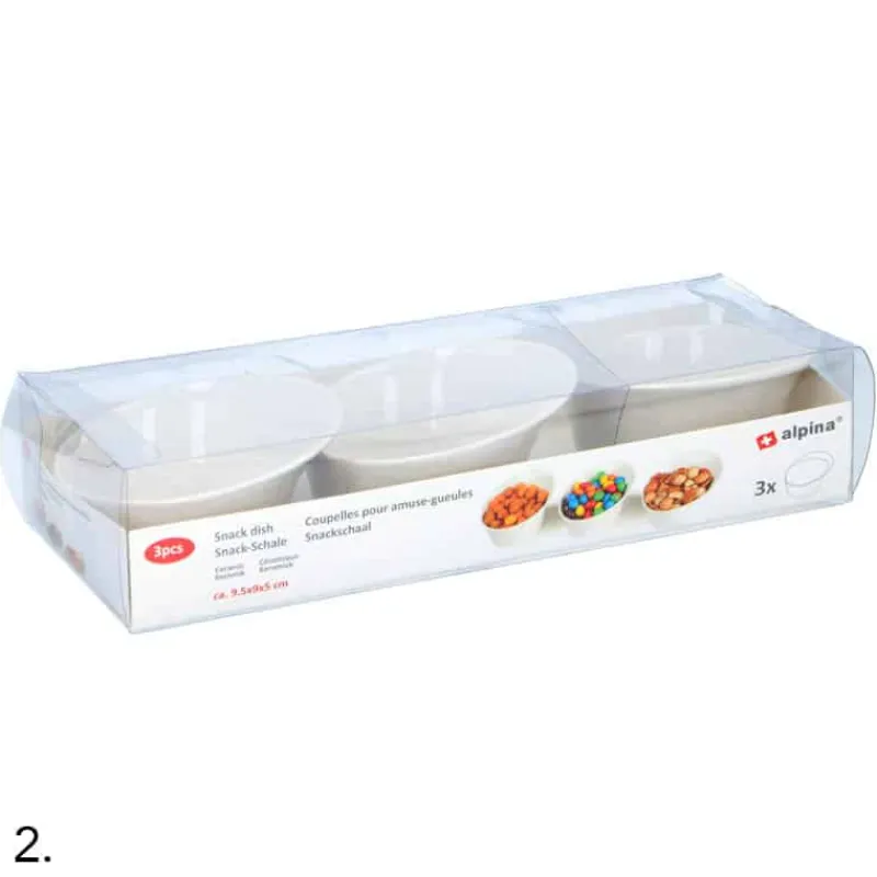 Alpina 3 schaaltjes wit voor amuse/snack (4 ass)> Keuken