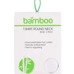 Bamboo T-shirt (2 stuks) dames wit> Textiel