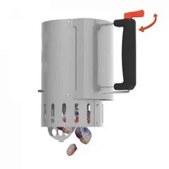 Barbecook Houtskoolstarter met safe-drop uit RVS> Barbecue