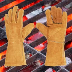 BBQ Handschoen paar leder (36cm)> Barbecue