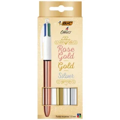 Bic 4-kleurenbalpennen (3 stuks) Rose gold/Gold/Silver> Schrijven & Tekenen