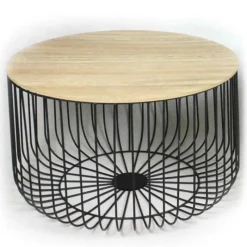 Bijzettafel 63xH37cm MDF / metaal> Meubilair