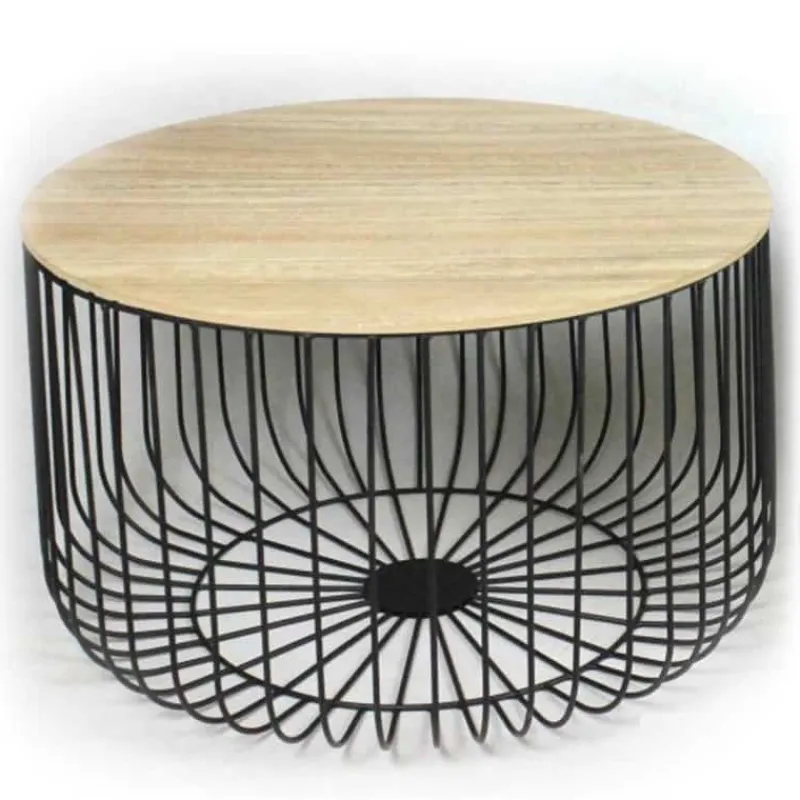 Bijzettafel 63xH37cm MDF / metaal> Meubilair