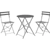 Bistroset mat antraciet (tafel ø60cm)> Tuinmeubels