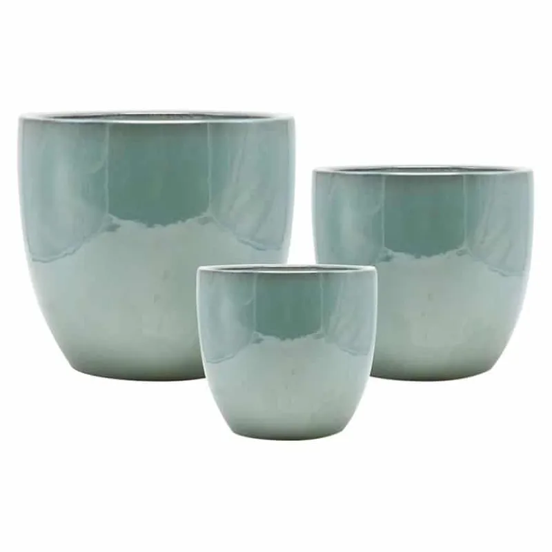 Bloempot aardewerk (ø25x22cm) geglazuurd groen> Bloemen & Planten