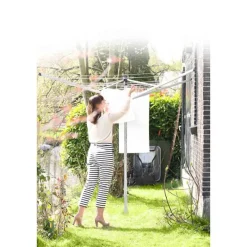 Brabantia Droogmolen Lift-O-Matic (50m) met metalen grondanker><noscript><img width=