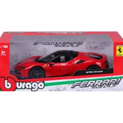 Burago Ferrari SF90 Stradale 1:18 Rood/Zwart> 4 Wielen