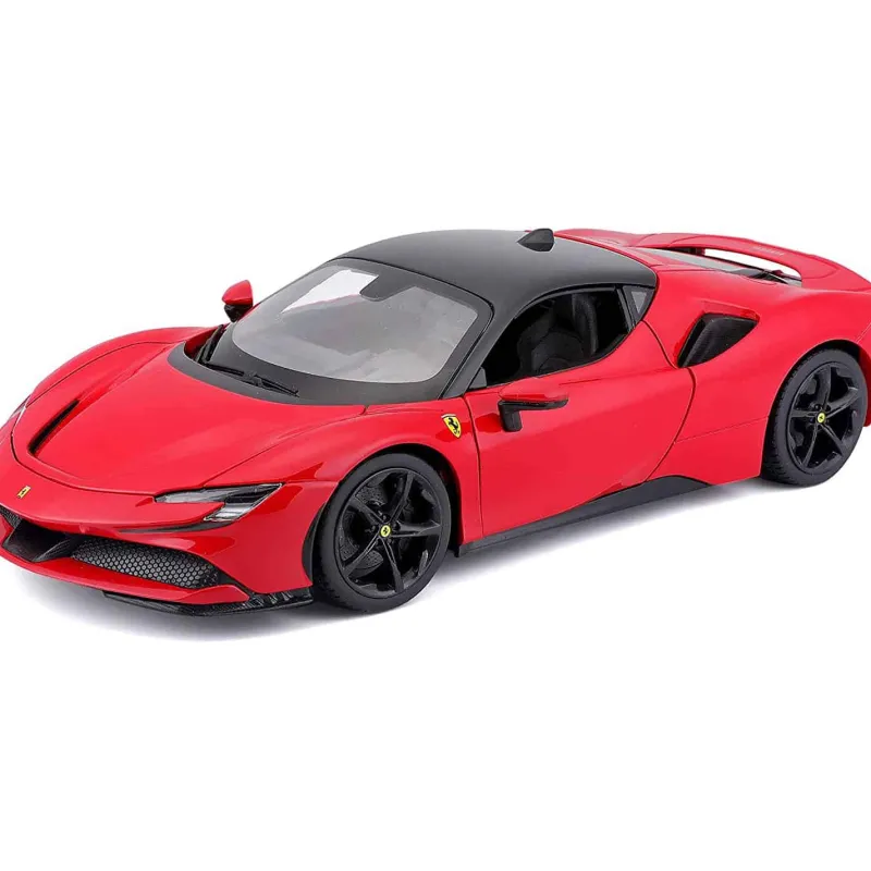 Burago Ferrari SF90 Stradale 1:18 Rood/Zwart> 4 Wielen