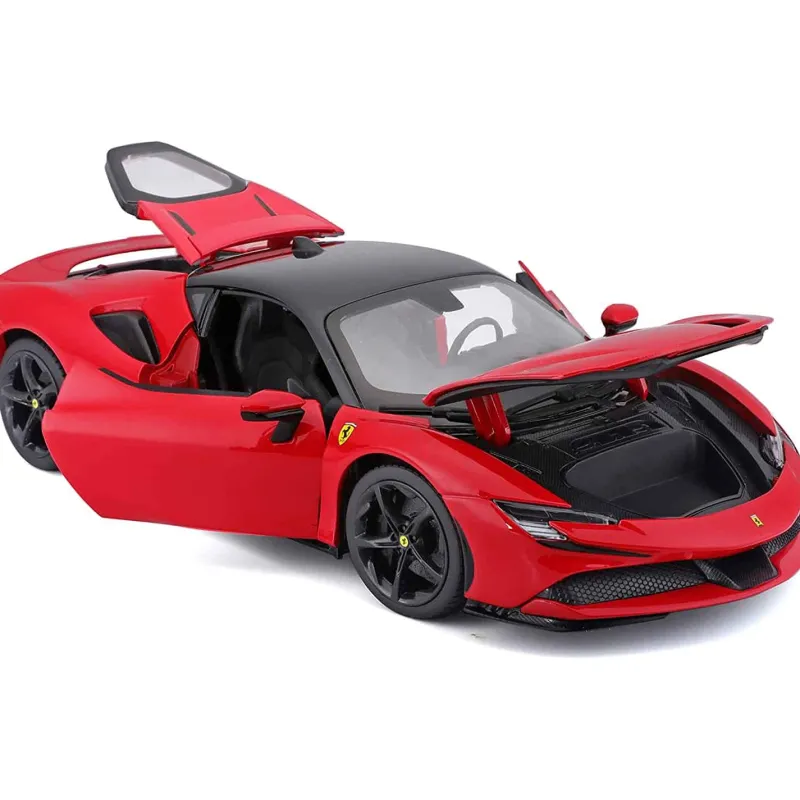 Burago Ferrari SF90 Stradale 1:18 Rood/Zwart> 4 Wielen