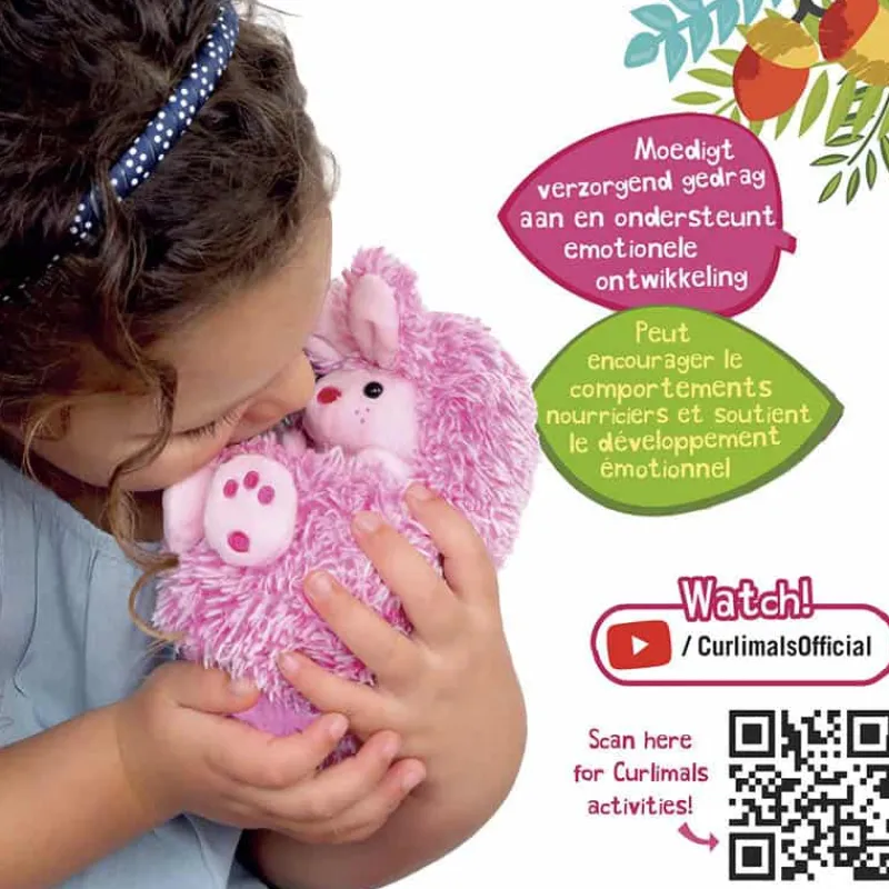 Curlimals konijn roze> Knuffels & Pluche