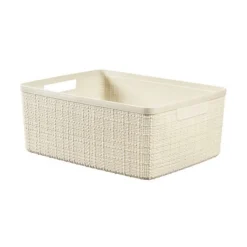 Curver Opbergbox Rechthoek 12L in jute, wit> Opbergen|Badkamer