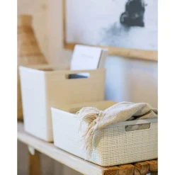 Curver Opbergbox Rechthoek 5L in jute, wit><noscript><img width=