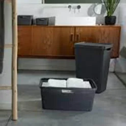 Curver wasmand rechthoek 46L in jute, donkergrijs><noscript><img width=