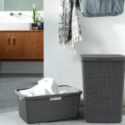 Curver wasmand rechthoek 46L in jute, donkergrijs><noscript><img width=