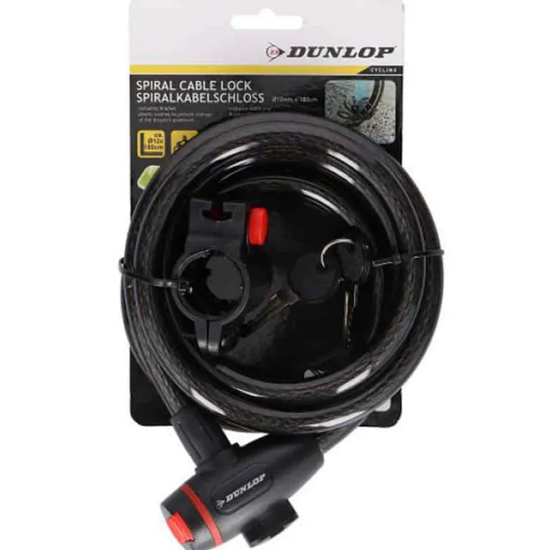 Dunlop spiraalslot 12mm – 180cm> Fiets & Sport
