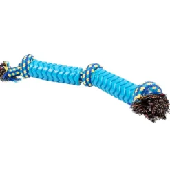 Duvo+ Dogtoy Dubbele stick met katoen touw> Hond