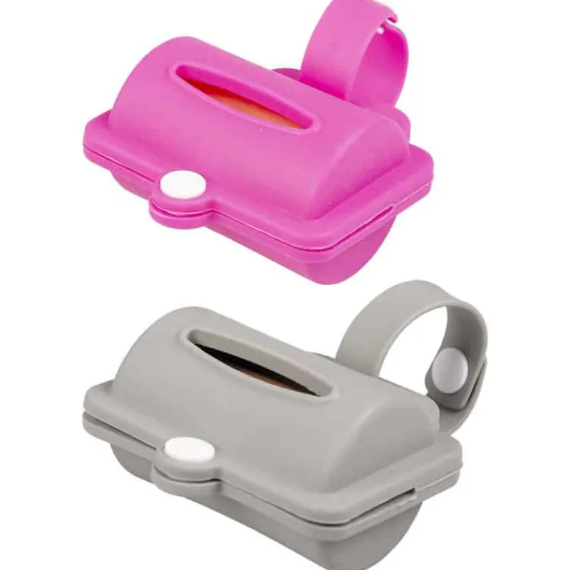 Duvo+ poepzakjes dispenser Silicone (8,2cm) grijs of roze> Hond