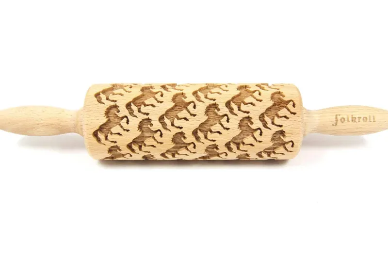 Folkroll deegrol (23cm) hout – Paard> Koken & Bakken|Keuken