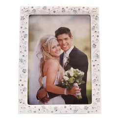 Fotokader zink (13x18cm) wit/tin> Fotokaders