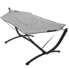 Hangmat (260x98cm) met metalen standaard> Tuinmeubels