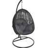 Hangzetel in rattan grijs met kussen donker grijs> Koken & Bakken|Tuinmeubels