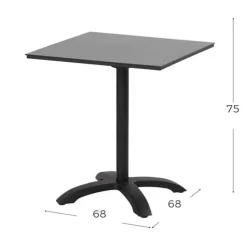 Hartman Sophie Bistro tafel (68x68cm) carbon zwart> Koken & Bakken|Tuinmeubels