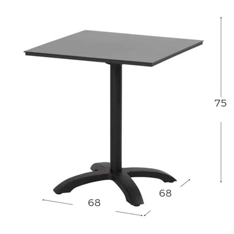 Hartman Sophie Bistro tafel (68x68cm) carbon zwart> Koken & Bakken|Tuinmeubels