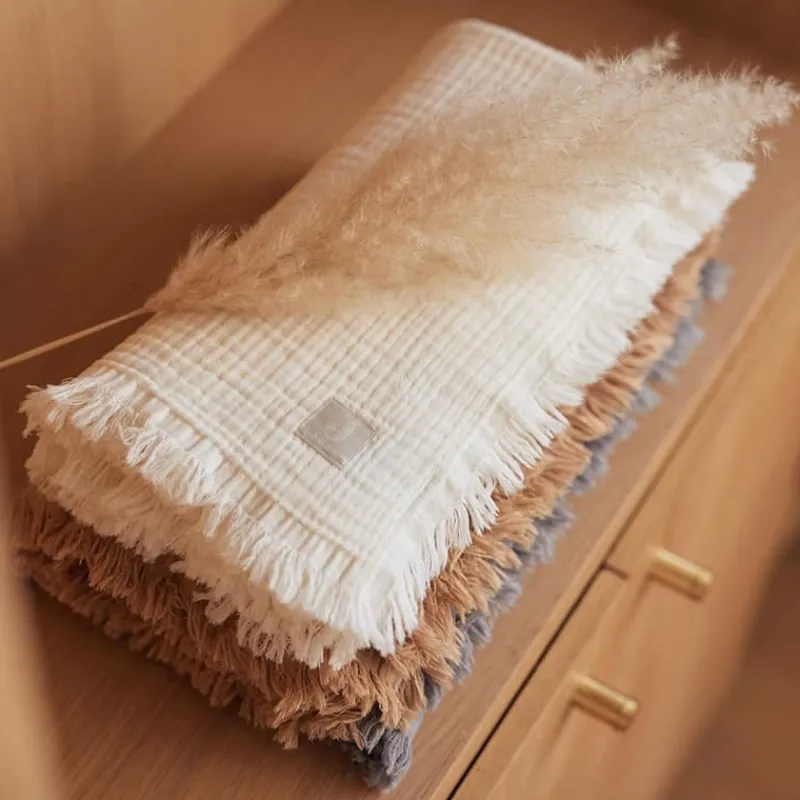 Jollein Deken muslin fringe (75x100cm)> Babypark & Bed