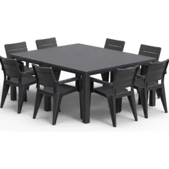 Keter Julie tafel 2in1 (295×90 / 180x147cm) graphite> Tuinmeubels