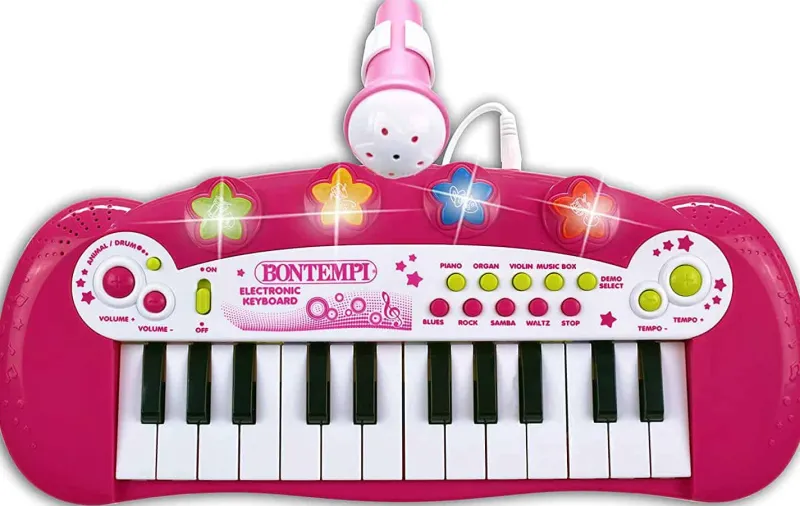 Bontempi Keyboard electronisch 24 toetsen, met microfoon (roze)> Muziek & Elektronica