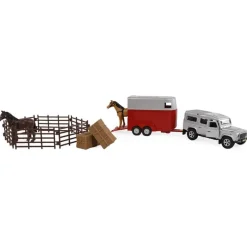 Kid's Globe Kids Globe Land Rover/Paardentrailer (26cm)> Speelsets|4 Wielen