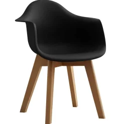 Kinderstoel met armsteun zwart> Meubilair