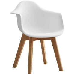 Kinderstoel met armsteun wit> Meubilair