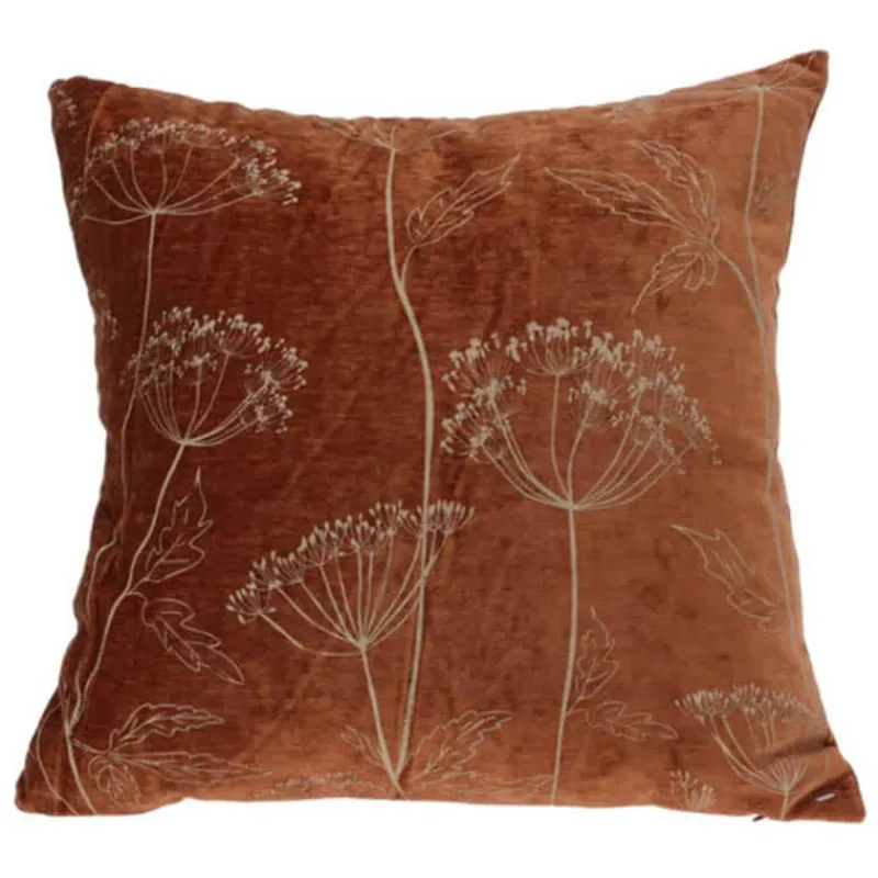 Kussen (2 ass) roestkleur of groen> Woonaccessoires