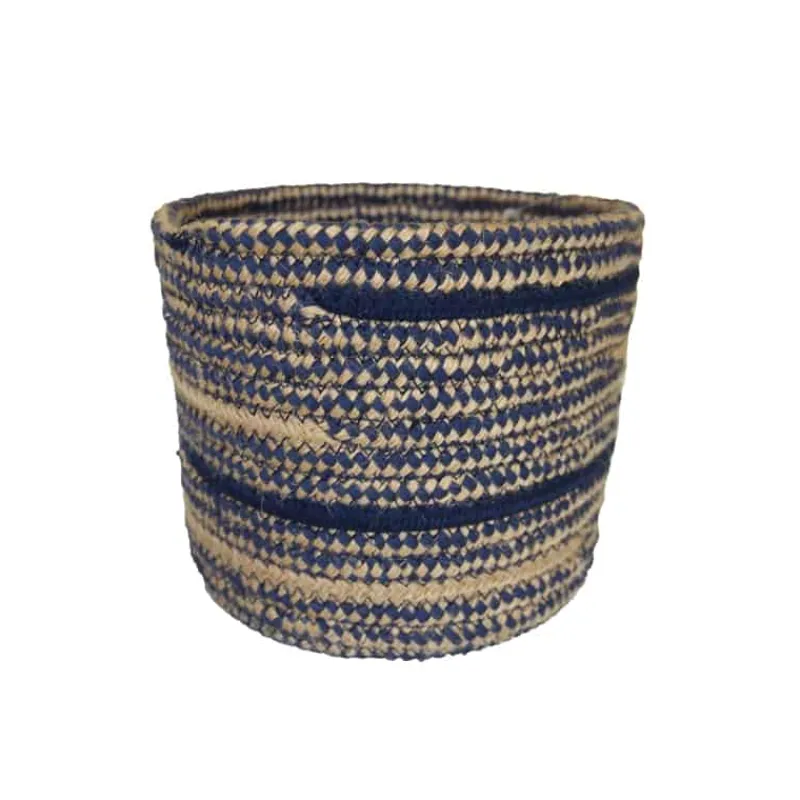 Mand stof (bruin/blauw) 19xH16cm> Opbergen