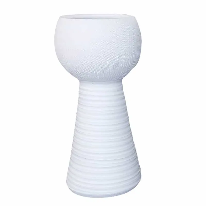 Marlou pot op voet (ø19x39cm) wit> Decoratie|Bloemen & Planten