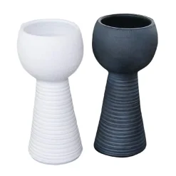 Marlou pot op voet (ø19x39cm) wit> Decoratie|Bloemen & Planten