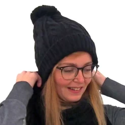 Muts dames gebreid met ponpon> Kleding