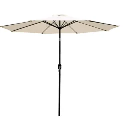 Parasol alu 270cm grijs/creme met slinger & knik> Parasols