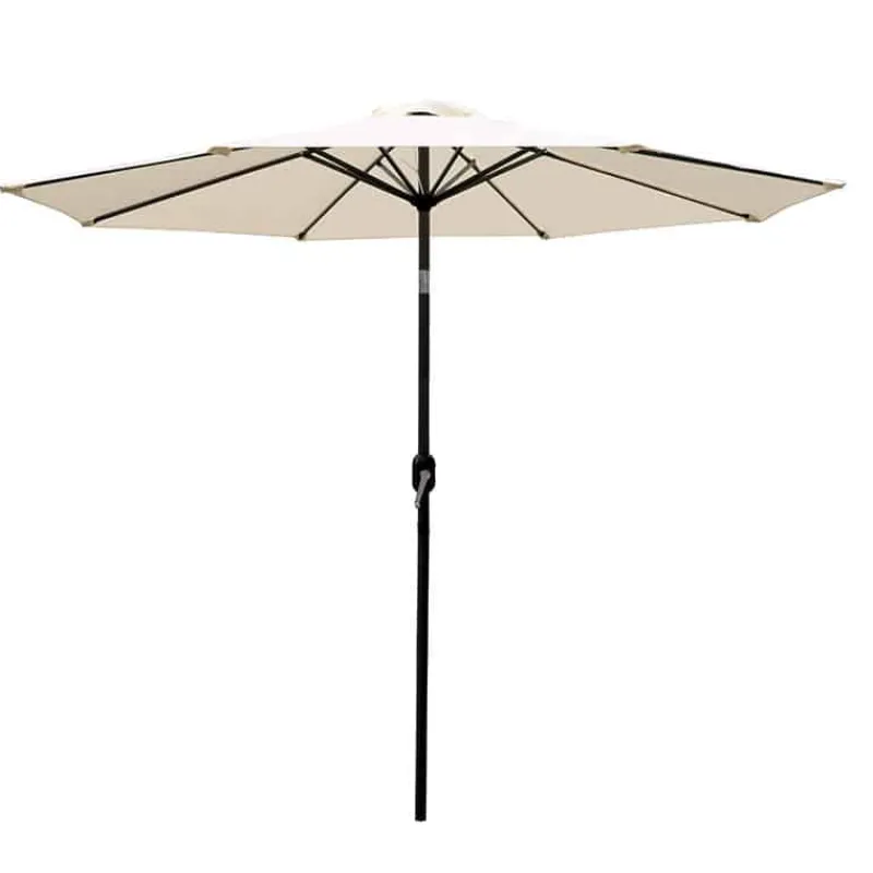 Parasol alu 270cm grijs/creme met slinger & knik> Parasols
