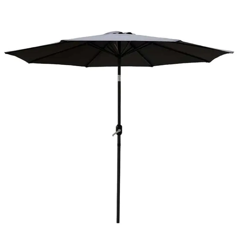 Parasol alu 270cm grijs/grijs met slinger & knik> Parasols
