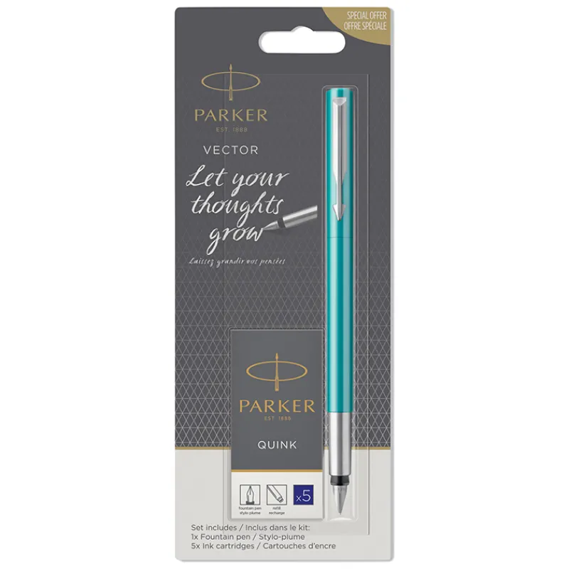 Parker Vector vulpen + blauwe inktpatronen> Schrijven & Tekenen