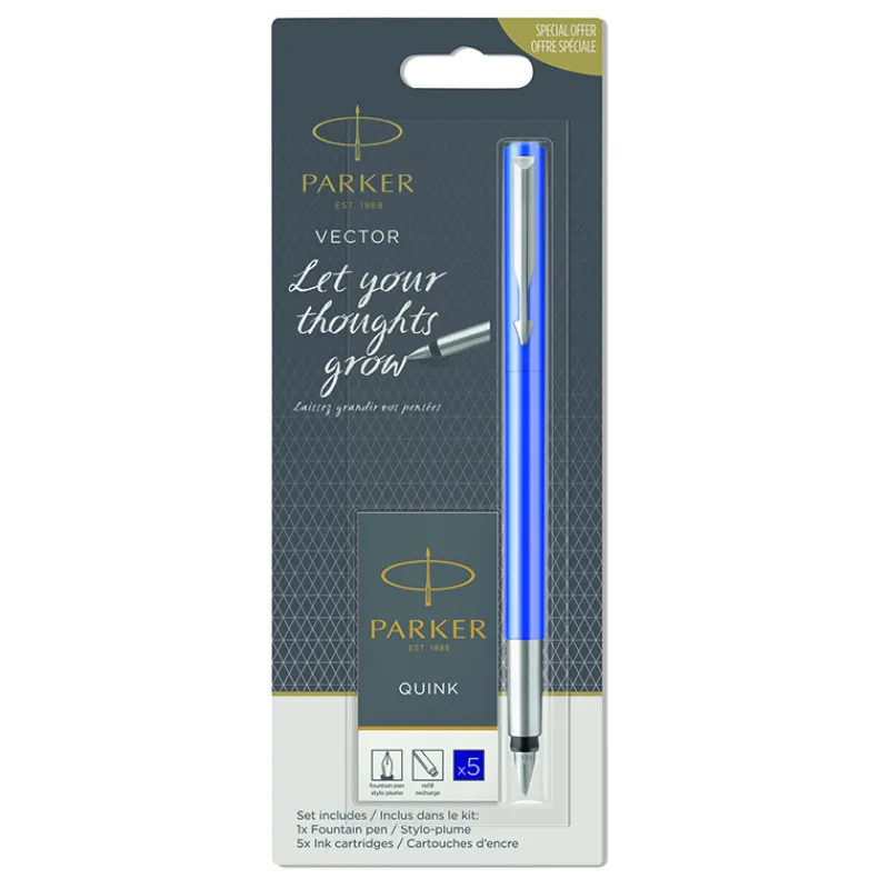 Parker Vector vulpen + blauwe inktpatronen> Schrijven & Tekenen