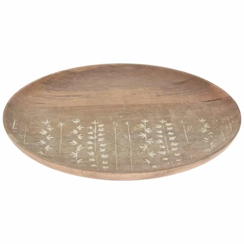 Plateau (ø30cm) in mangohout> Eetservies|Cadeautip