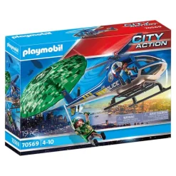 Playmobil City Action: Politiehelicopter – Parachute achtervolging> Speelsets