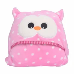 Poncho met kap Uil – roze> Kleding