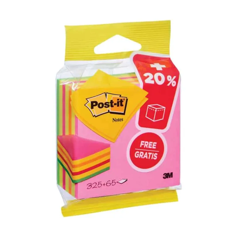 Post-It kubus notes neon 325 vellen +20% GRATIS> Bureaumateriaal