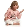 Pyjama meisjes pyjama velours Hearts (m92-116) Rose-grijs> Textiel|Kleding