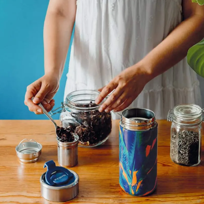 Quokka stainless steel isoleerbeker (400ml) blue jungle> Lunch