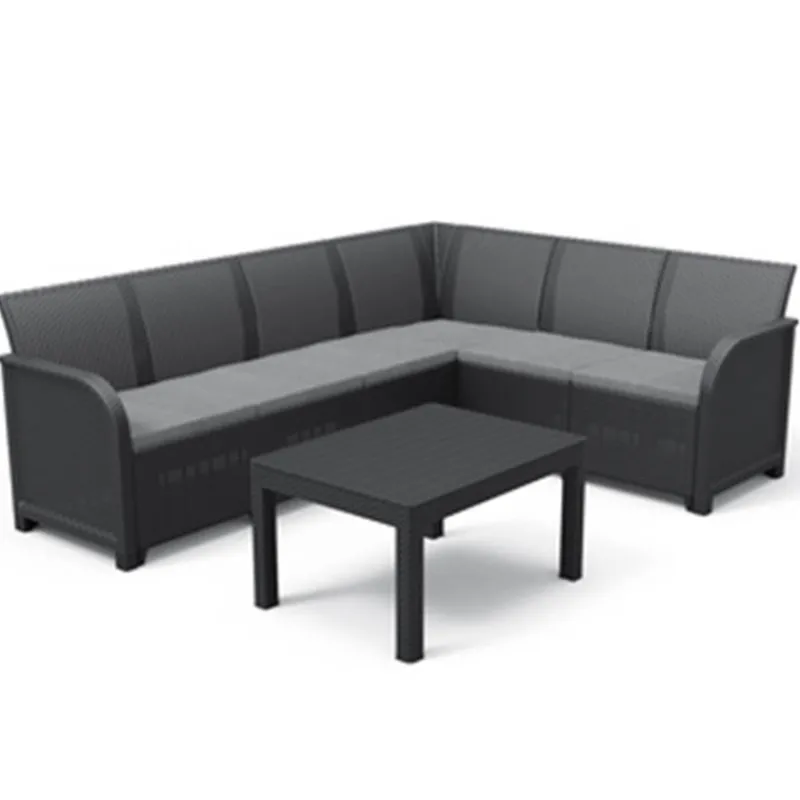 Keter Rosalie hoeksalon graphite + Orlando tafel> Koken & Bakken|Tuinmeubels